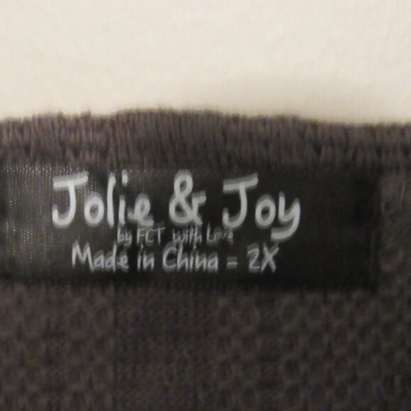 Jolie & Joy By FCT Cropped Twist Knot Knit Sweater Soft Grunge Women's 2X Brown - Picture 5 of 6